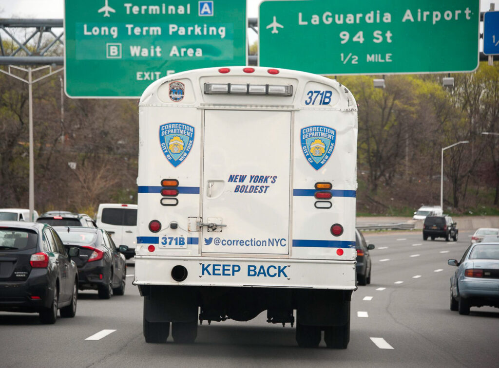 Inside Manhattan Night Court: A Visitor’s Guide 6 New York City Department of Correction bus on Grand Central Parkway