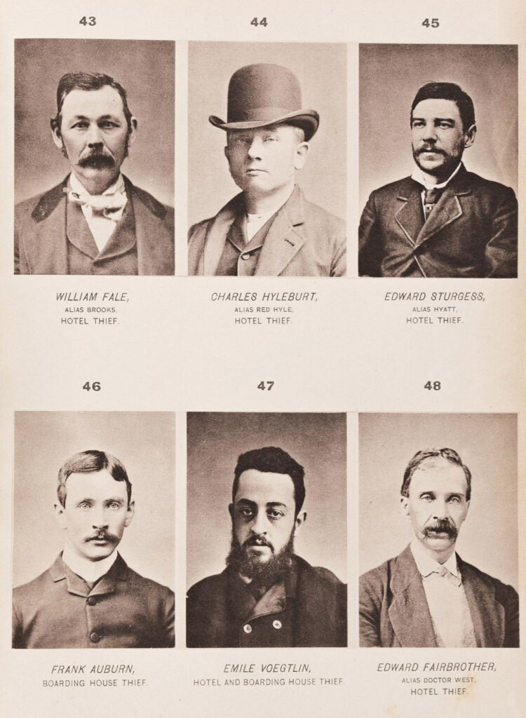 Inside Manhattan Night Court: A Visitor’s Guide 3 Jacob Riis rogues gallery mugshots, Professional Criminals of America, New York, 1886